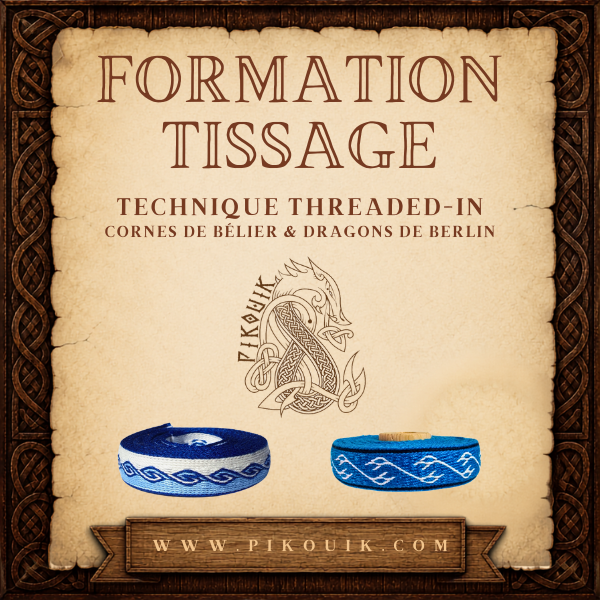 Formation tissage aux cartes technique Threaded-In pour réaliser des motifs complexes et détaillés.